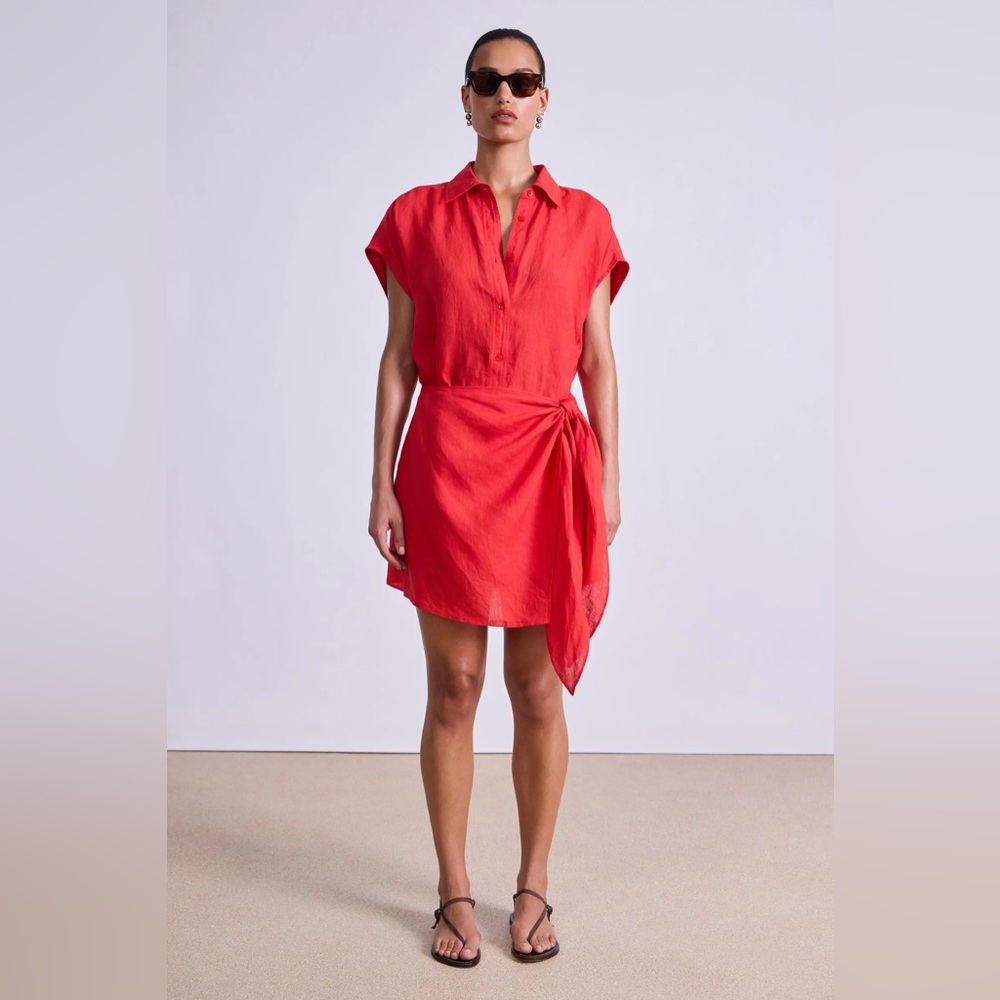 Apiece Apart San Vito Sarong in Poppy Red - Picture 2 of 11